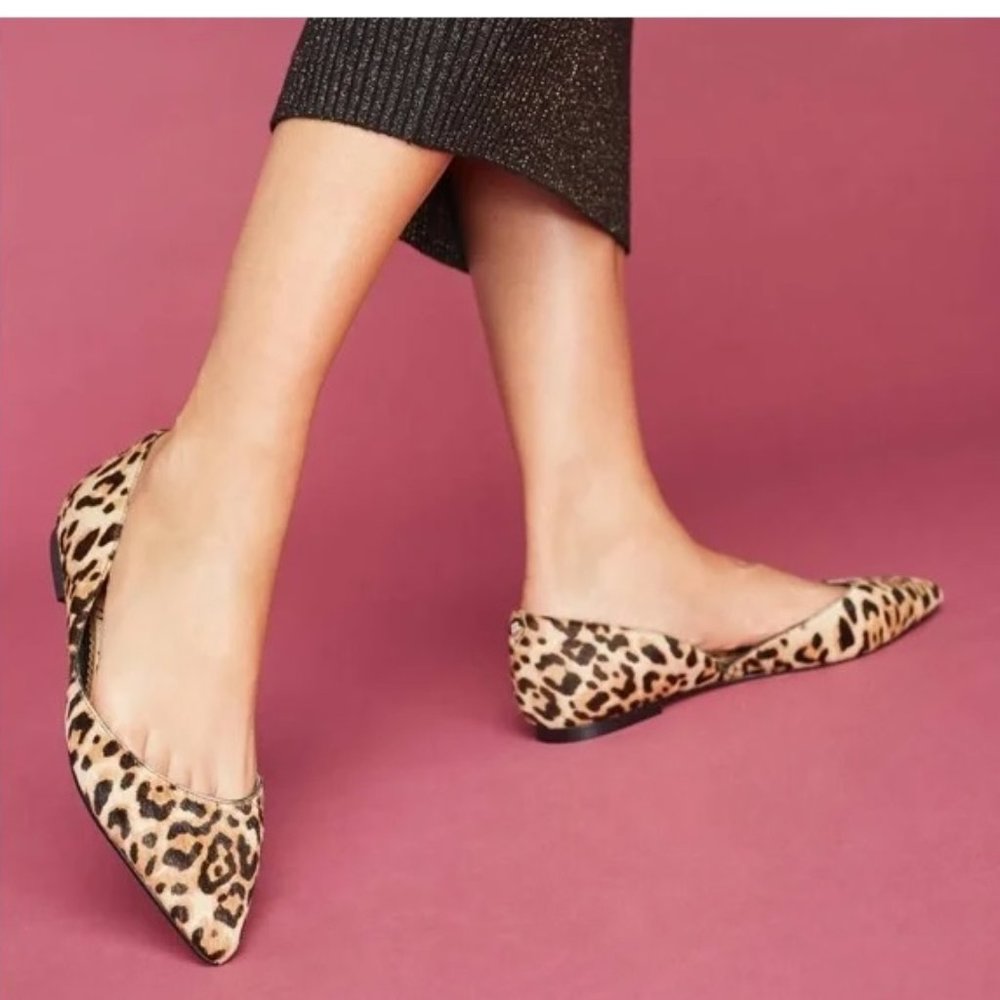 SAM EDELMAN Rodney Leopard Print Calf Hair Flats